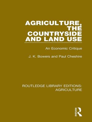 cover image of Agriculture, the Countryside and Land Use